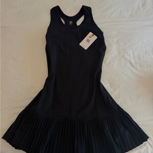 Black Pleated Tennis Dress